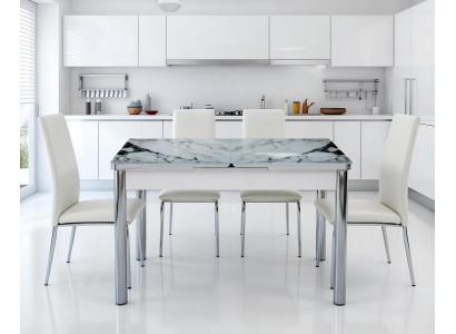 Esstisch Esszimmer Rechteckig Komfort Modern Luxus Weiß Grau Tisch