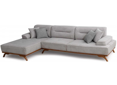 Ecksofa L-Form Grau Modern Designer-Sofa Elegant Komfortabel Stoff