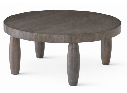 Mittlerer Tisch Grau Moderner Stil Holzbeine Holzplatte Runder Tisch