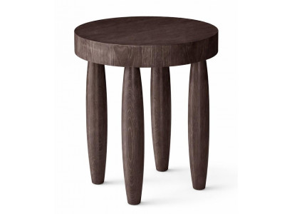 Beistelltisch Moderner Stil Braun Holzbeine Holzplatte Runder Tisch
