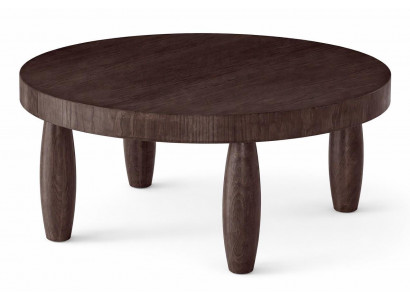 Mittlerer Tisch Braun Moderner Stil Holzplatte Holzbeine Runder Tisch
