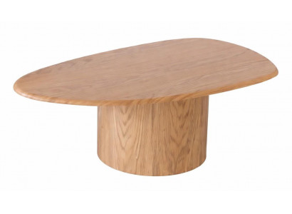 Mittlerer Tisch Hellbraun Moderner Stil Holzplatte Holzbeine Runder