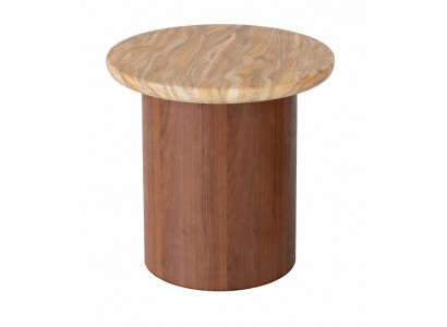 Beistelltisch Moderner Stil Braun Holzbeine Holzplatte Runder Tisch