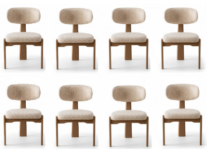 Esstischstühle Set Moderner Stil Beige Holzgestell Elegantes Design