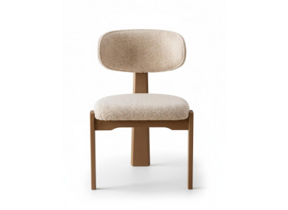 Esstischstuhl Modernes Design Beige Farbe Weiche Polsterung Holzrahmen