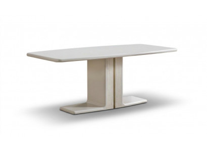 Esstisch Travertin & Lack Beige – Vintage Design Tisch Postmodern