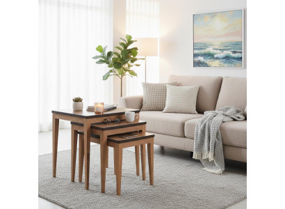 Luxus Couchtische Holz Braun Wohnzimmer Komfort Elegant Beistelltisch