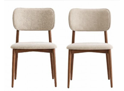 Esstischstühle Set Moderner Stil Beige Holzgestell Elegantes Design