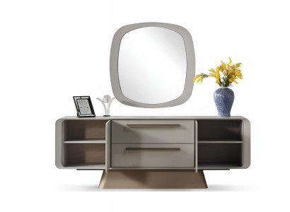 Konsoltisch-Set Konsoltisch Spiegel Weiß Farbe Moderner Stil Holzrahmen