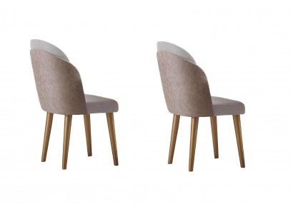 Esstischstühle Set Moderner Stil Beige Holzgestell Elegantes Design