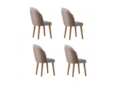 Esstischstühle Set Moderner Stil Beige Elegantes Design Holzrahmen
