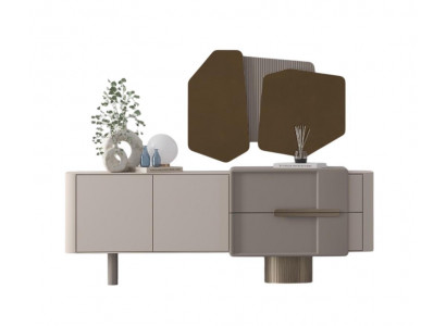 Kommode Moderner Stil Beige Farbe Holzrahmen Minimalistisches Design