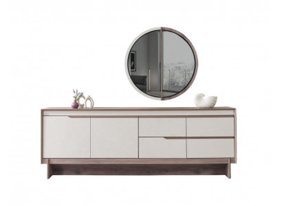 Kommode Moderner Stil Beige Farbe Holzrahmen Minimalistisches Design