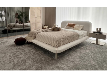 Schlafzimmer Set Bett 2xNachttisch Beige Moderner Stil Gemütlich Hell