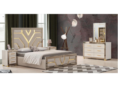 Schlafzimmer-Set 4-tlg. – Bett, 2x Nachttische & Schminktisch modern