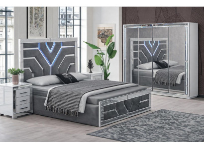 Schlafzimmer-Set 5-tlg. – Bett, 2 Nachttische, Schrank & Schminktisch