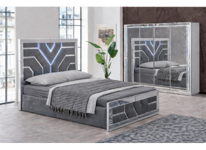 Schlafzimmer-Set 2-tlg. – Bett & Kleiderschrank stilvoll kombiniert