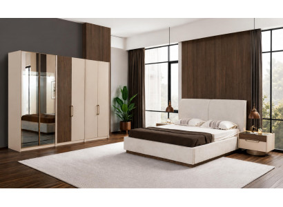 Schlafzimmer Set Bett Nachttische Kleiderschrank Schminktisch modern