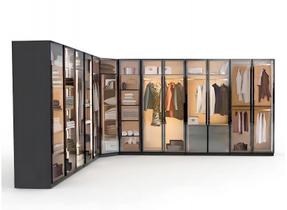 Eckkleiderschrank Schwarz Geräumig Praktisch Modern Komfortabel