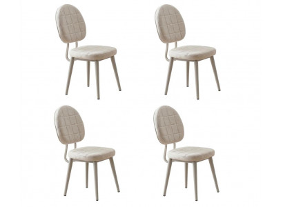 Esszimmer-Set 4x Stuhl Weich Bequem Moderner  Komfortabel Beige