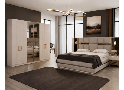Schlafzimmer Set Bett Nachttische Kleiderschrank Schminktisch Modern stilvolle