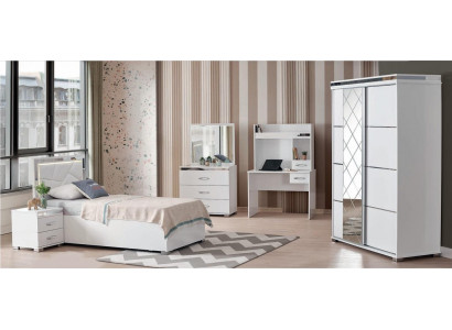 Modernes 5-teiliges Jugendzimmer-Set mit Bett und Stauraum