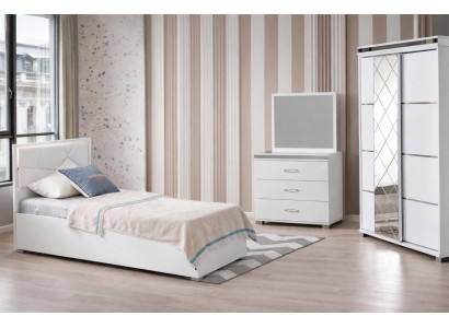 Modernes 3-teiliges Jugendzimmer-Set mit Bett, Schrank und Schminktisch