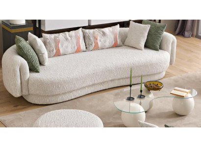 Modernes 4-Sitzer Sofa & Glastisch Set Elegante Wohnzimmer