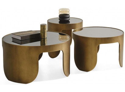 Luxus Rund Couchtische Wohnzimmer Modern Metall Gold Komfort Elegant