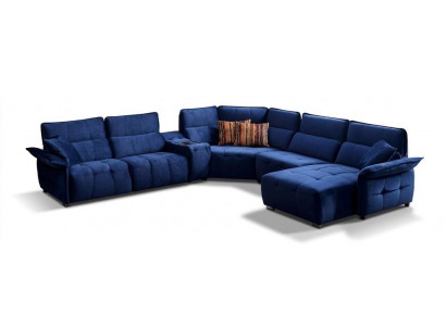 Modernes Wohnlandschaft in U-Form Blau Luxus Ecksofa