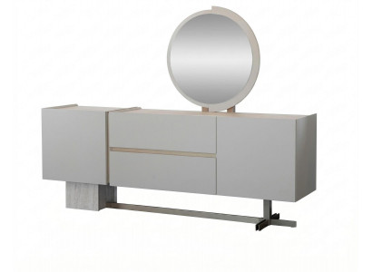 Esszimmer Set Konsole Spiegel Moderner Stil Braun Grau Funktional