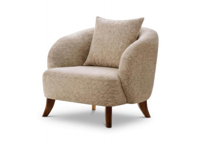 Sessel Modern Beige Bequem Boucle Skandi Design Polstersessel Sessel