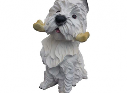 Deko Figur Statue Skulptur 42 cm Figuren Statuen Skulpturen Garten Hund   (A417)