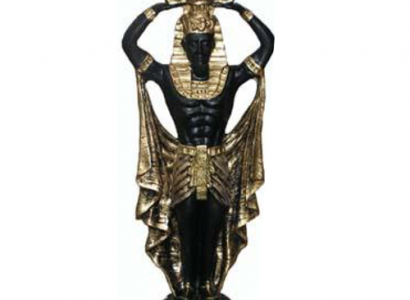 Kerzenständer Ägyptische Skulptur Kerzenleuchter Leuchter Candle Holder 37 cm