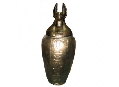 Urne Ägypten Schakal Anubis Statue Skulpturen Ägyptische Statuen Figuren 46 cm