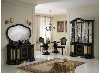 Wohnzimmer Set Vitrine Kommode Spiegel Esstisch Design Schrank Italienische 4tlg