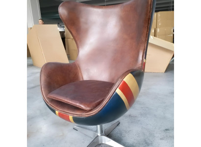 Stuhl  Loungesessel Vintage Drehstuhl Chef Sessel Lounge Club Leder Jack Union