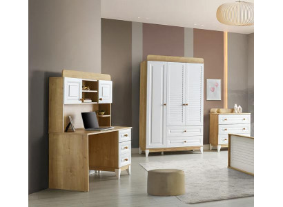 Kinderzimmer Set Kleiderschrank Kommode Schreibtisch funktionale Möbel