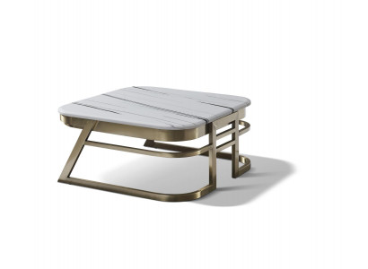 Holz Couchtisch in Natur mit Edelstahl, modernes Design