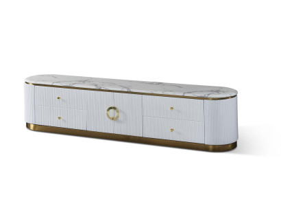 Designer Kommode Anrichte Side Low Board Schrank Wohn Zimmer Regal Metall Luxus