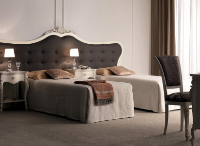 Hotel Einrichtung 2x Betten + Nachttisch Design Moderne Luxus Möbel 3tlg. Set