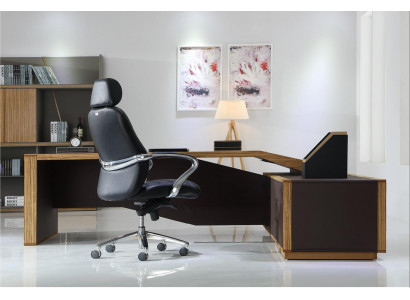 Holz-Schreibtisch in Schwarz mit modernem Design
