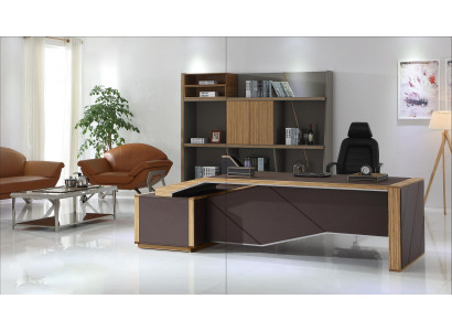Moderner Holz-Schreibtisch in Schwarz mit eleganter Optik