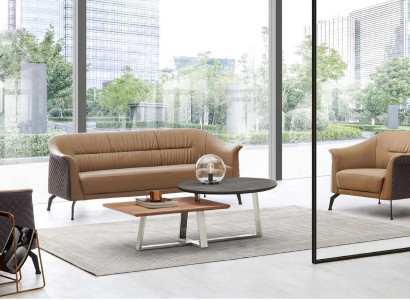 Kunstleder Chesterfield-Sofa in Schwarz modern und elegant
