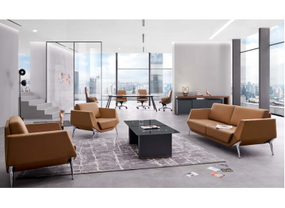 Moderner Couchtisch aus MDF und Furnier in Holzoptik