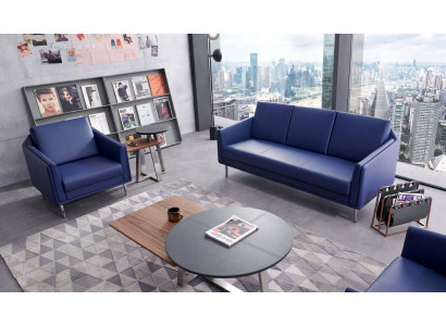 Kunstleder Chesterfield-Sofa modern in Schwarz