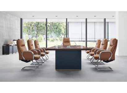 Holz Esstisch mit Kunstlederstühlen modern, langlebig, stilvoll