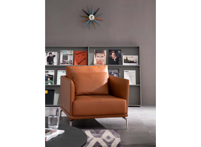 Leder Sessel in Schwarz mit modernem Design