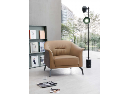 Leder-Sessel in Schwarz modern eleganter Stil