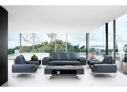 Kunstleder 3-Sitzer Sofa in Schwarz modern